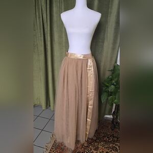 Elegant Tan Tulle Skirt Size XL